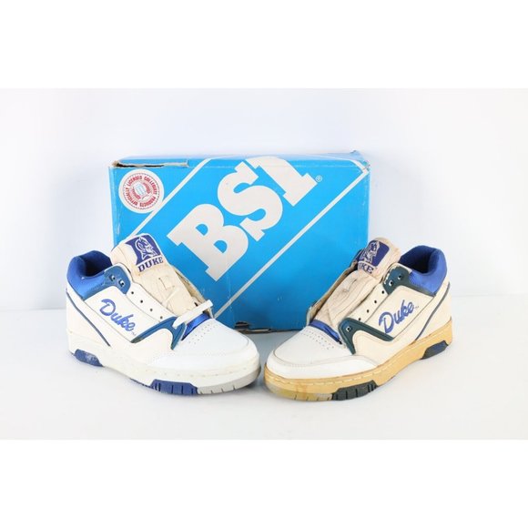 NOS Vintage 90s Mens 7.5 Spell Out Duke University High Top Sneakers Shoes AS IS - Picture 1 of 11